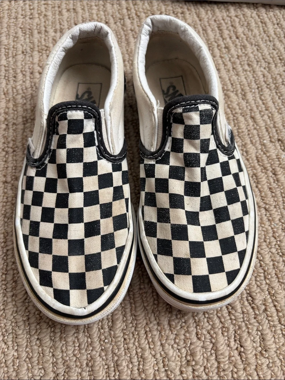 Vans Kids Black and White Checkerboard Slip-On Sneakers